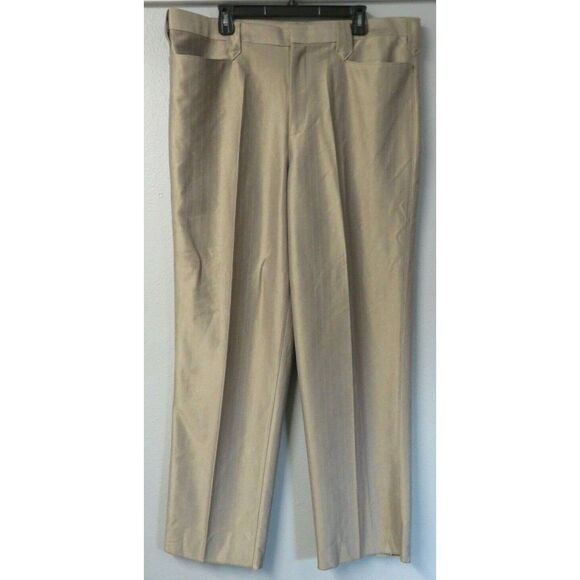 Mens FERNO Pearl Snap Honey Brown Size 40 Polyester Pants‎ Western Wear Rodeo - Picture 1 of 11